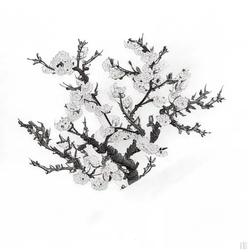 almond blossoms tattoo design idea