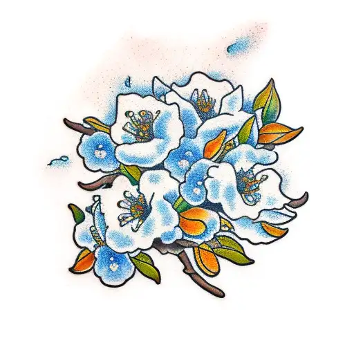 almond blossoms tattoo design idea