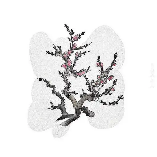 almond blossoms tattoo design idea