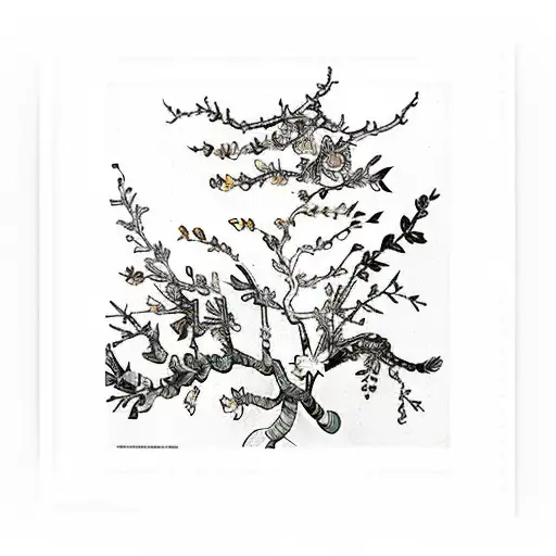 almond blossoms from vang gogh tattoo design idea