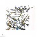 almond blossoms branch van gogh tattoo design idea