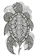 Turtle polynesian   tattoo design idea
