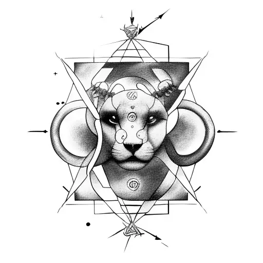 dna spiral cloud zodiac tattoo design idea