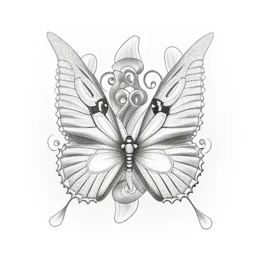 butterflies with name tattoo design idea