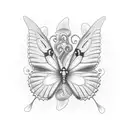 butterflies with name tattoo design idea