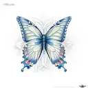 butterflies with name tattoo design idea