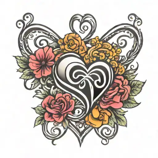 minimalist  heart infinity sign L tattoo design idea