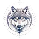 wolf singing with classic microphone roses and spikes moon tattoo design idea