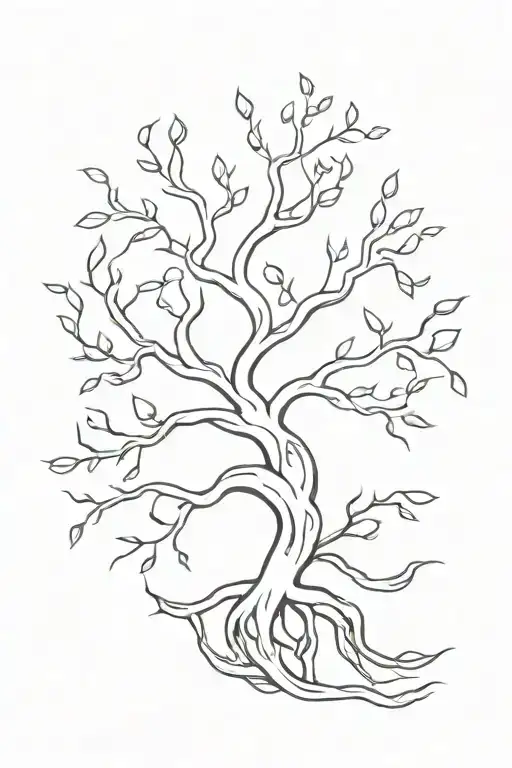 Tree of life intertwined with poison tree tattoo design idea