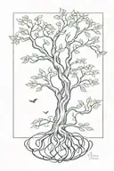 Tree of life intertwined with poison tree tattoo design idea
