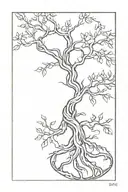 Tree of life intertwined with poison tree tattoo design idea