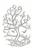 Tree of life intertwined with poison tree tattoo design idea