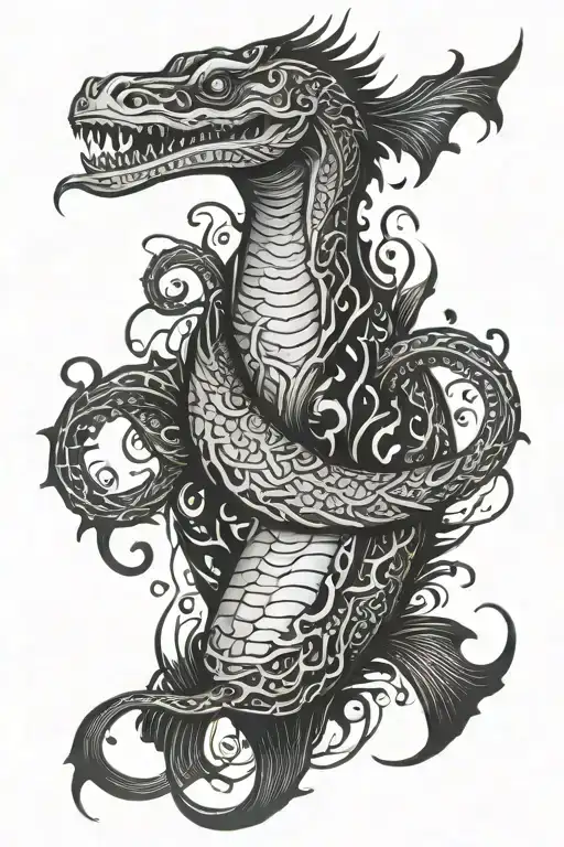 leviathan on hand tattoo design idea
