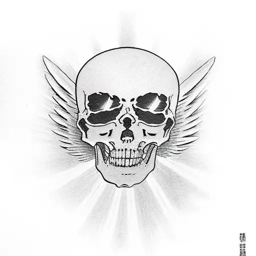 angel of death with a atomic bomb witht the text " Iam become death the destroyer of worlds" tattoo design idea