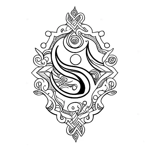 crescent moon tattoo design idea