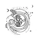 crescent moon tattoo design idea