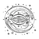 crescent moon tattoo design idea