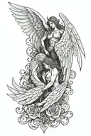 angel and devil wings tattoo design idea