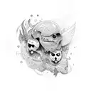 seperate swings tattoo design idea