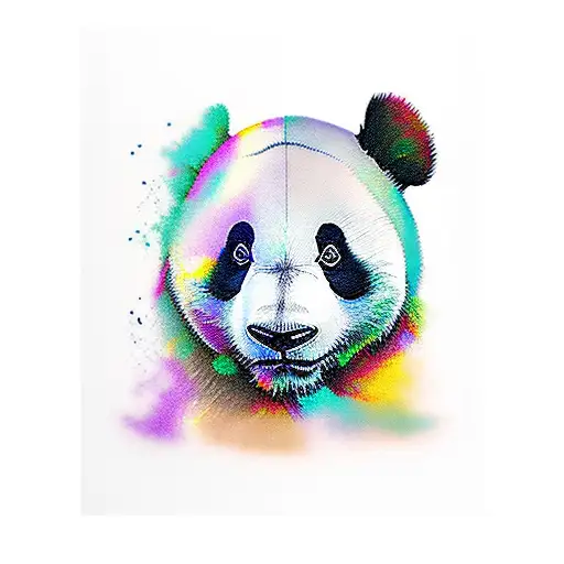 panda bear pride flag tattoo design idea