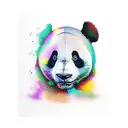 panda bear pride flag tattoo design idea