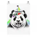 panda bear pride flag tattoo design idea