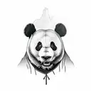 panda bear pride flag tattoo design idea