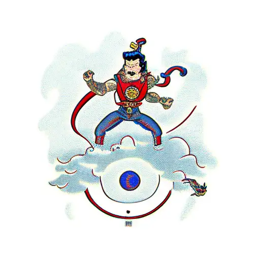 Might Guy Performing night guy with dragon tattoo design idea