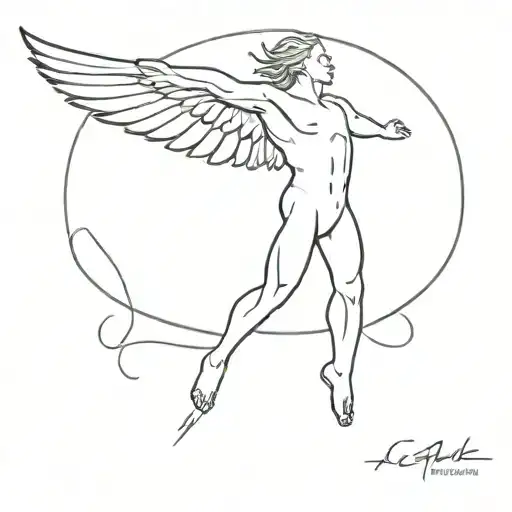 icarus falling tattoo design idea