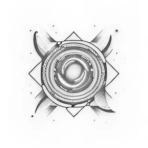 galaxy with black hole in the middle  tattoo design idea