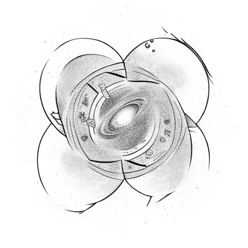 galaxy with black hole in the middle  tattoo design idea