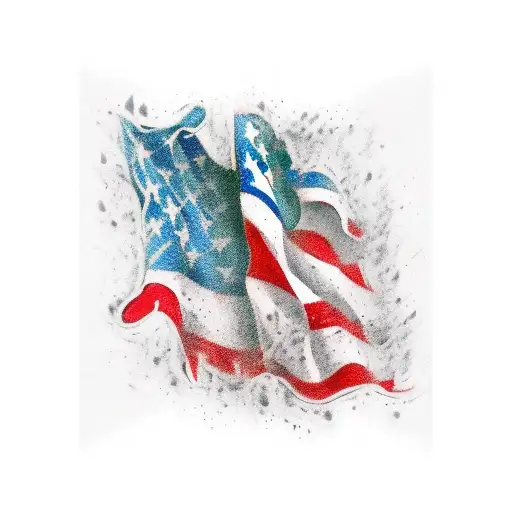 American and Italian Flag ripping through skin forearm tattoo design idea