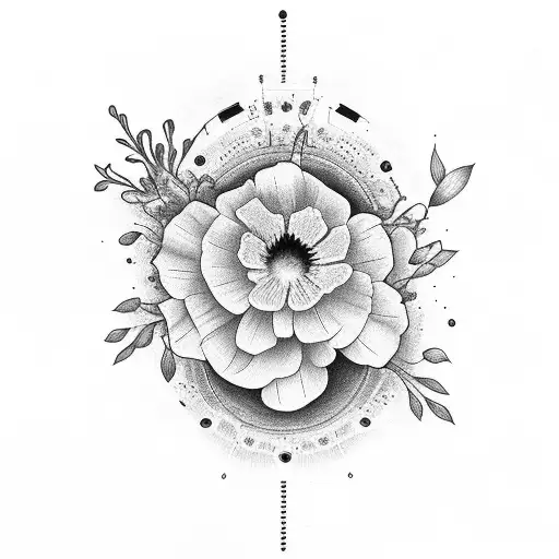 wildflowers with the song lyric all lights turned off can be turned on  tattoo design idea