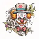 Art the clown and flowers  tattoo design idea