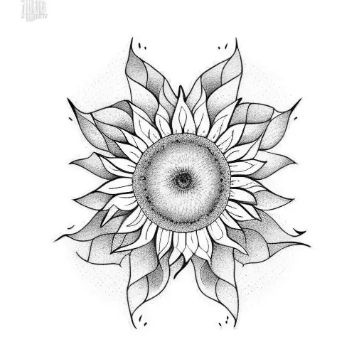 Sunflower tattoo design idea