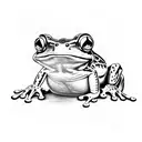 frog with sword tattoo design idea