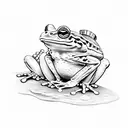 frog with sword tattoo design idea
