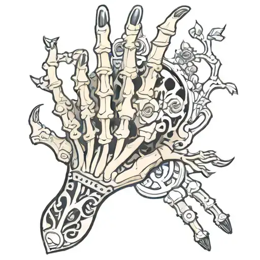 skeleton hand full hand tattoo outline tattoo tattoo design idea