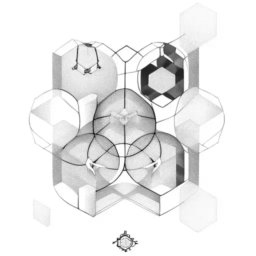 mens mental health hexagons, tattoo design idea