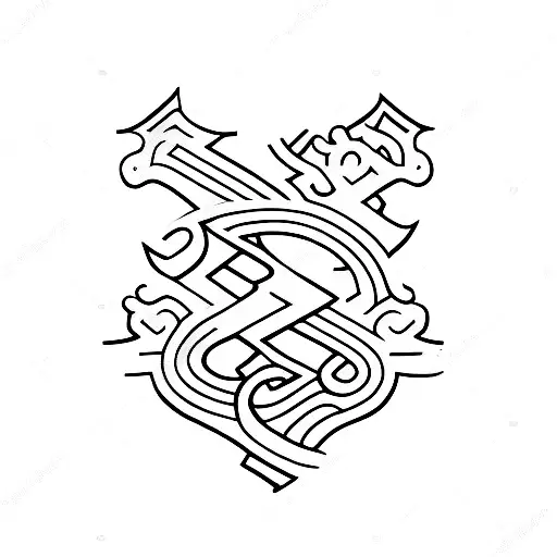 The letter "J" and "444" together  tattoo design idea