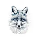 Fox between trees forest tattoo design idea