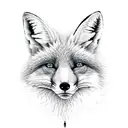 Fox between trees forest tattoo design idea