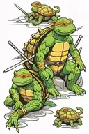 TMNT Turtles meditating tattoo design idea