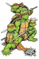TMNT Turtles meditating tattoo design idea