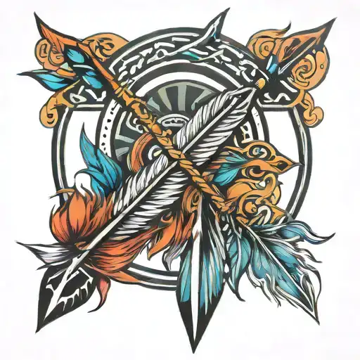 feather arrow Celtic daughters tattoo design idea