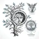 glaucoma god family tree tattoo design idea