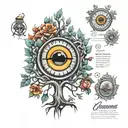 glaucoma god family tree tattoo design idea