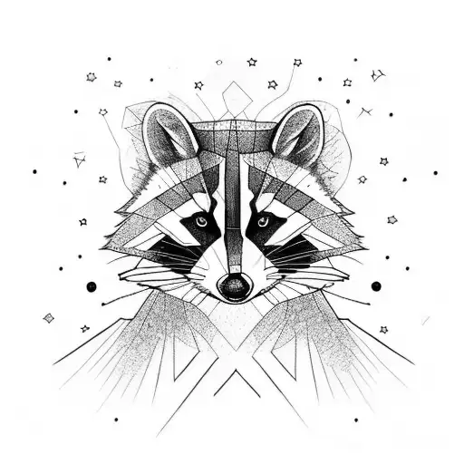 racoon funny tattoo design idea