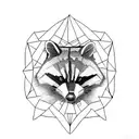 racoon funny tattoo design idea
