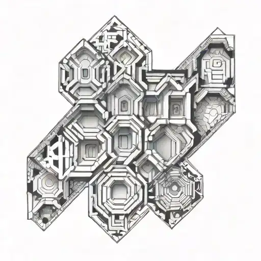 architecture tattoo and curves going tattoo design idea